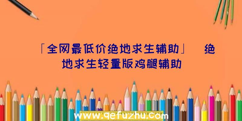 「全网最低价绝地求生辅助」|绝地求生轻量版鸡腿辅助